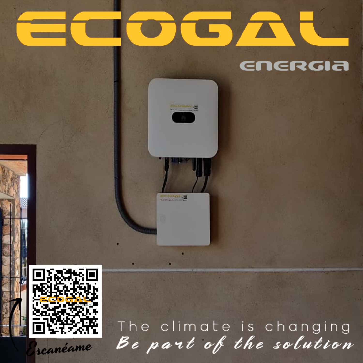 Inversor Solar instalado en una vivienda unifamiliar.